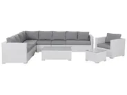 Garden Lounge Set with Table 8 Seater XXL Modular PE Rattan White Right Hand_66114