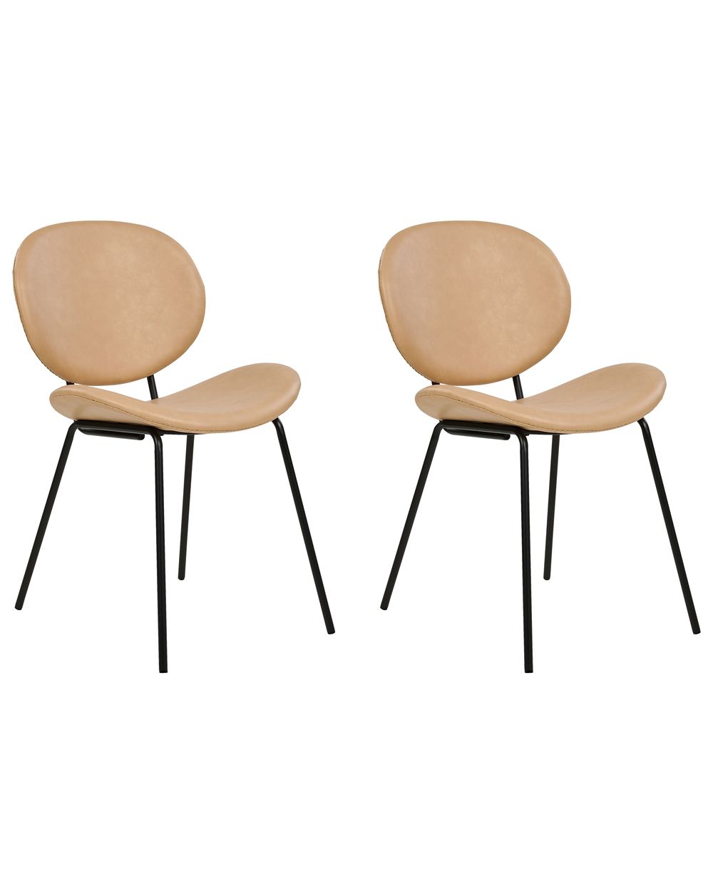 Esszimmerstuhl 2er Set LUANA Kunstleder Sandbeige
