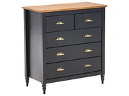 Kommode mit 5 Schubladen SHILLINGTON Kiefernholz Schwarz_966217