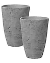 Set mit 2 Blumentöpfen CAMIA 43 cm Grau
