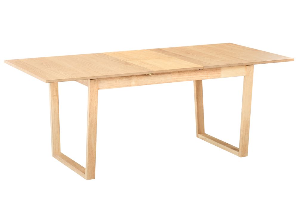 Eettafel uitschuifbaar CAMDEN Licht essenhout 160/200 cm 95 cm