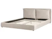 Bett mit Lattenrost Samtstoff BAJONNA 180 x 200 cm Taupe_1010784