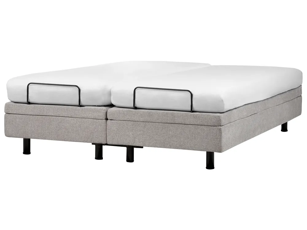 Verstellbares Bett ohne Kopfteil Stoff DUKE II 180 x 200 cm Hellgrau_973630
