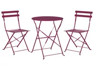 Bistro Set klappbar FIORI Metall Burgunderrot_814909