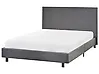 Bett mit Lattenrost Stoff ALBI 120 x 200 cm Grau