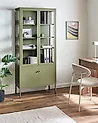 Glass Display Cabinet OXTED 80 cm Metal Green
