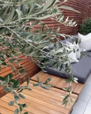 Garten Ecksofa mit Tisch 5-Sitzer MYKONOS zertifiziertes Akazienholz Dunkelgrau rechtsseitig_874327