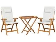 Bistro Set JAVA PREMIUIM Akazienholz Cremeweiß_1066282