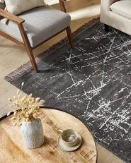 Rug HANLI Dark Grey 140 x 200 cm Viscose_836927