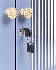 Wandschrank HARLYN 60 cm Metall Blau_1160878