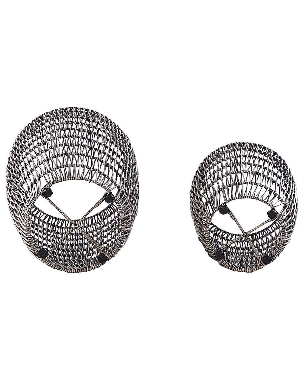 Set mit 2 Blumentöpfen CHELONE 26/34 cm Polyrattan Braun_914504