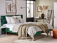 Bett mit Lattenrost Samtstoff BELLOU 180 x 200 cm Grün_1183074