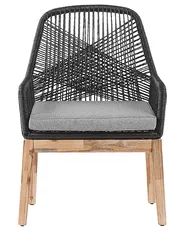 Set mit 2 Stühlen und Sitzkissen OLBIA Kunststoff Schwarz_809403