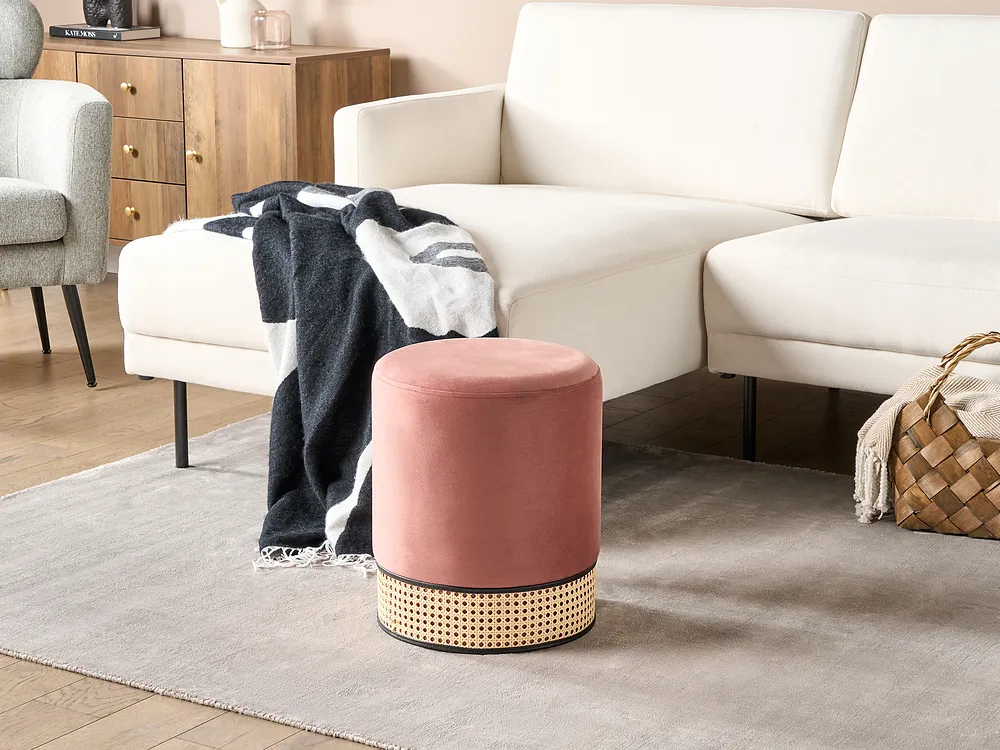 Pouf YANKTON Samtstoff Rosa_1154213