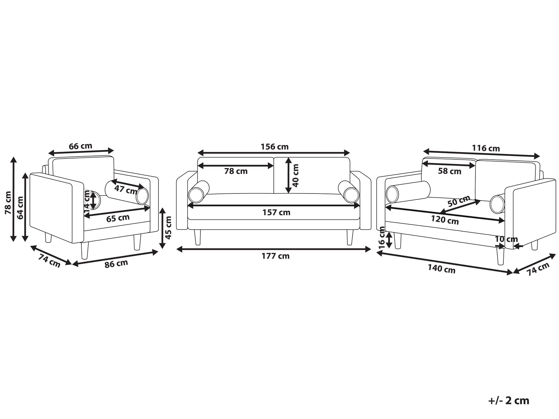 Sofa Set 6-Sitzer NURMO Stoff Dunkelgrün_896102