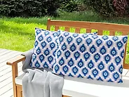Gartenkissen 2er Set CERIANA Tiermuster 40 x 60 cm Blau_1182676