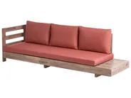 Garten Ecksofa 5-Sitzer MARETTIMO zertifiziertes Akazienholz Rot rechtsseitig_1081668