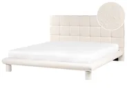 Bett mit Lattenrost Bouclé CRESSAT 180 x 200 cm Cremeweiß_1009064