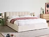 Bett mit Stauraum DREUX Samtstoff Hellbeige 180 x 200 cm