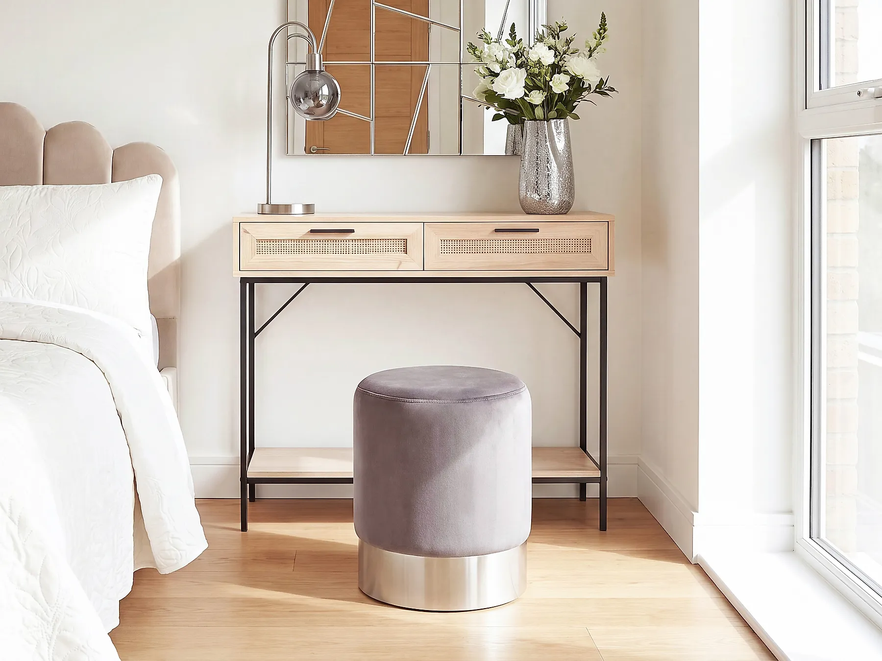 Pouffe BRIGITTE Velvet Grey_1186005