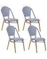 Gartenstuhl 4er Set RIFREDDO Polyrattan Blau