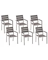 Set of 6 Garden Chairs VERNIO Grey