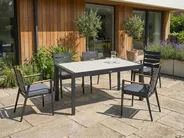 Ausziehbarer Gartentisch BINASCO 160/220 cm 90 cm Beige_1044750