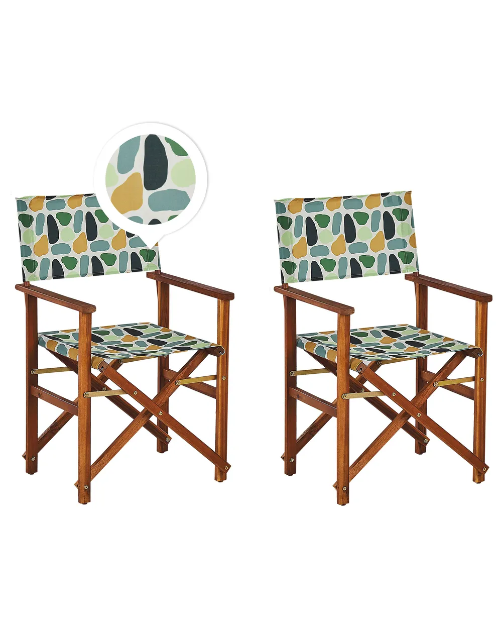 Gartenstuhl 2er Set CINE Akazienholz Bunt