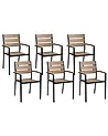 Gartenstuhl 6er Set VERNIO Braun / Schwarz