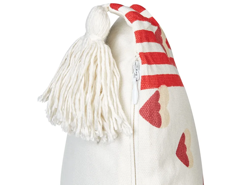 Dekokissen 2er Set BANKSIA 45 x 45 cm Baumwolle Rot Streifenmuster_914124