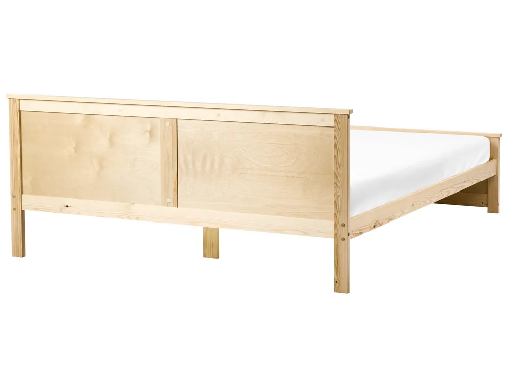 Bett mit Lattenrost Kiefernholz DAUPHIN 180 x 200 cm Hellbraun_1059888
