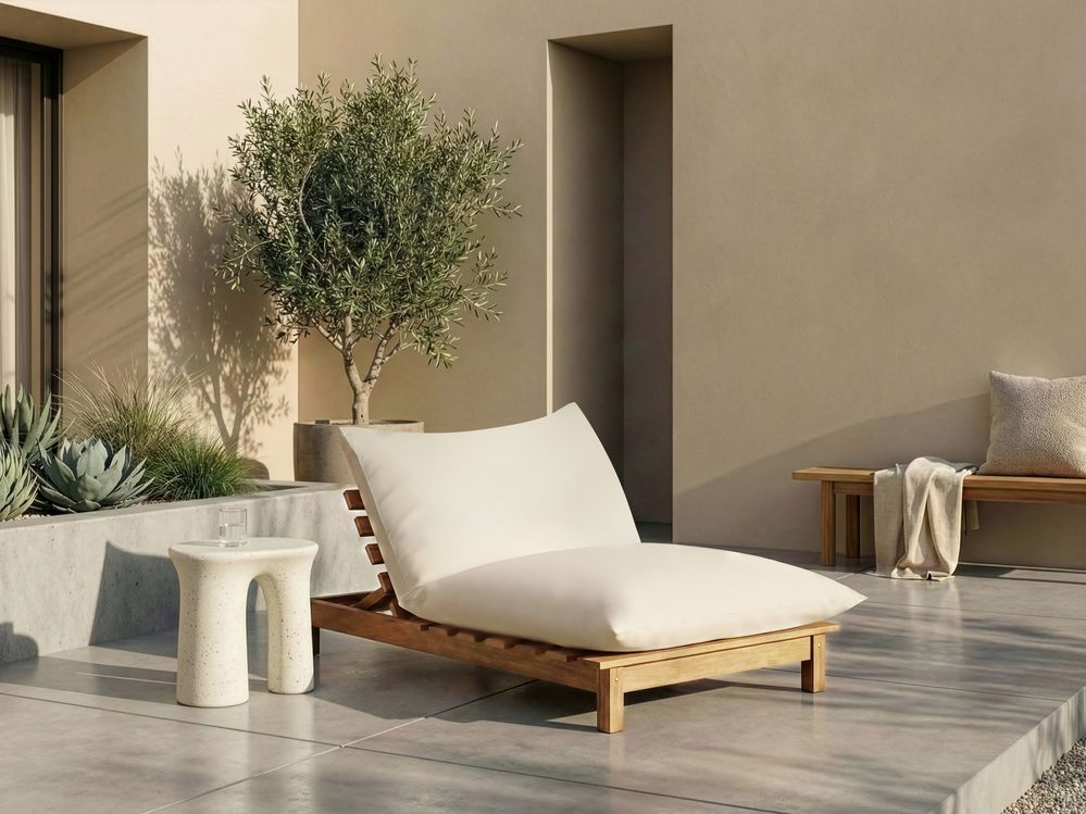 Transat avec coussin SUNO Acacia Marron clair