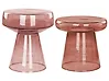 Beistelltisch 2er Set LAGUNA/CALDERA Glas Rot