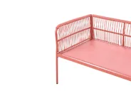 Garten Ecksofa 3-Sitzer ONZO mit Tischen Metall Rot linksseitig_1084428