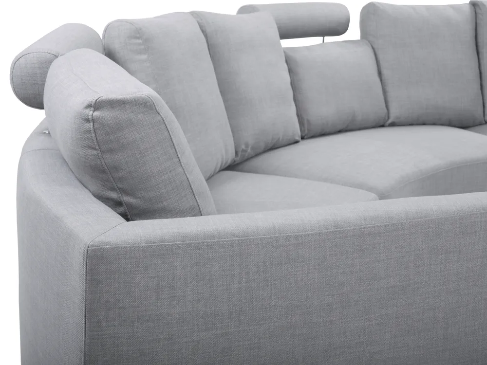 Canapé arrondi 7 places ROTUNDE Tissu Gris clair_709297