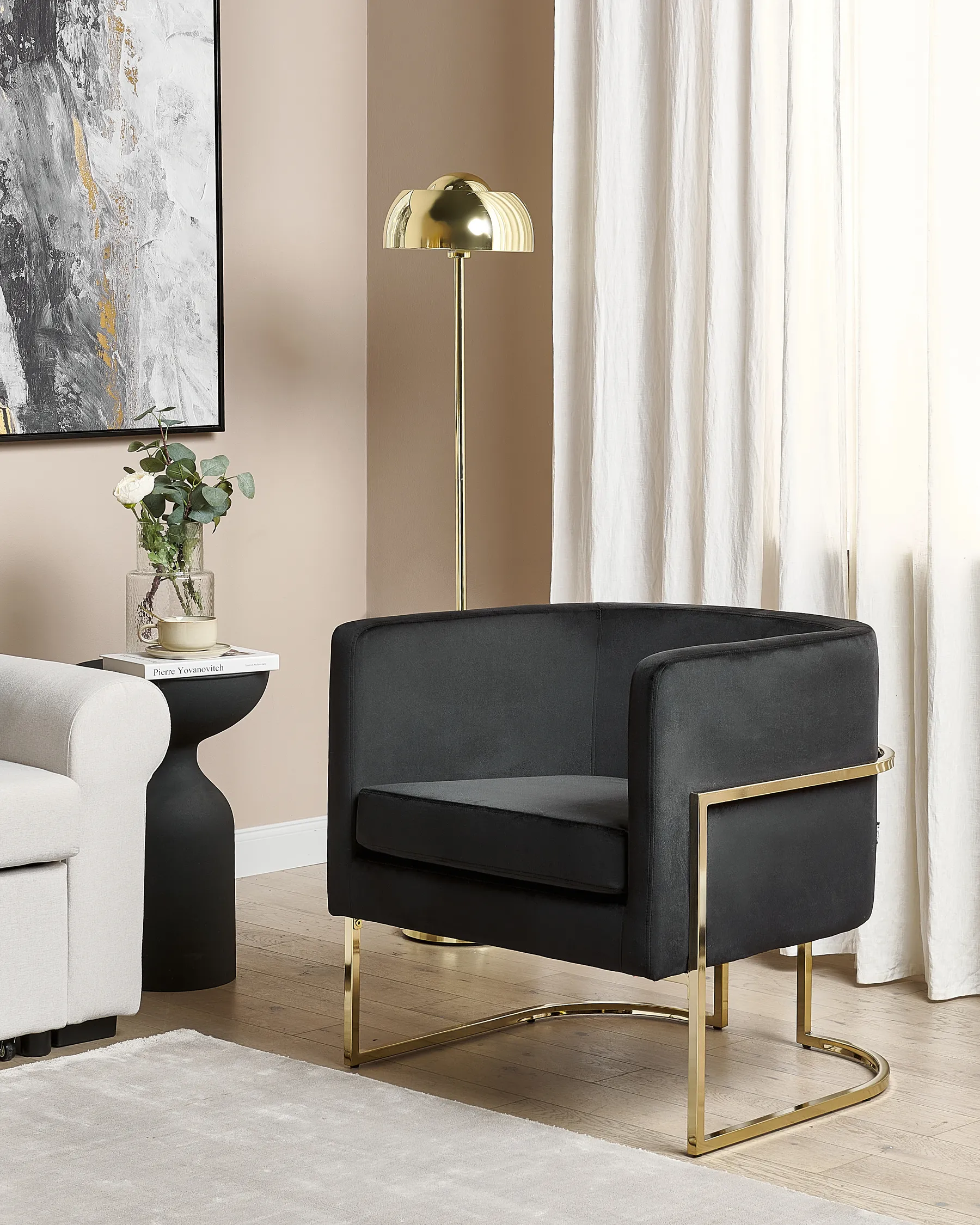Armchair SIRKKA Velvet Black_900732