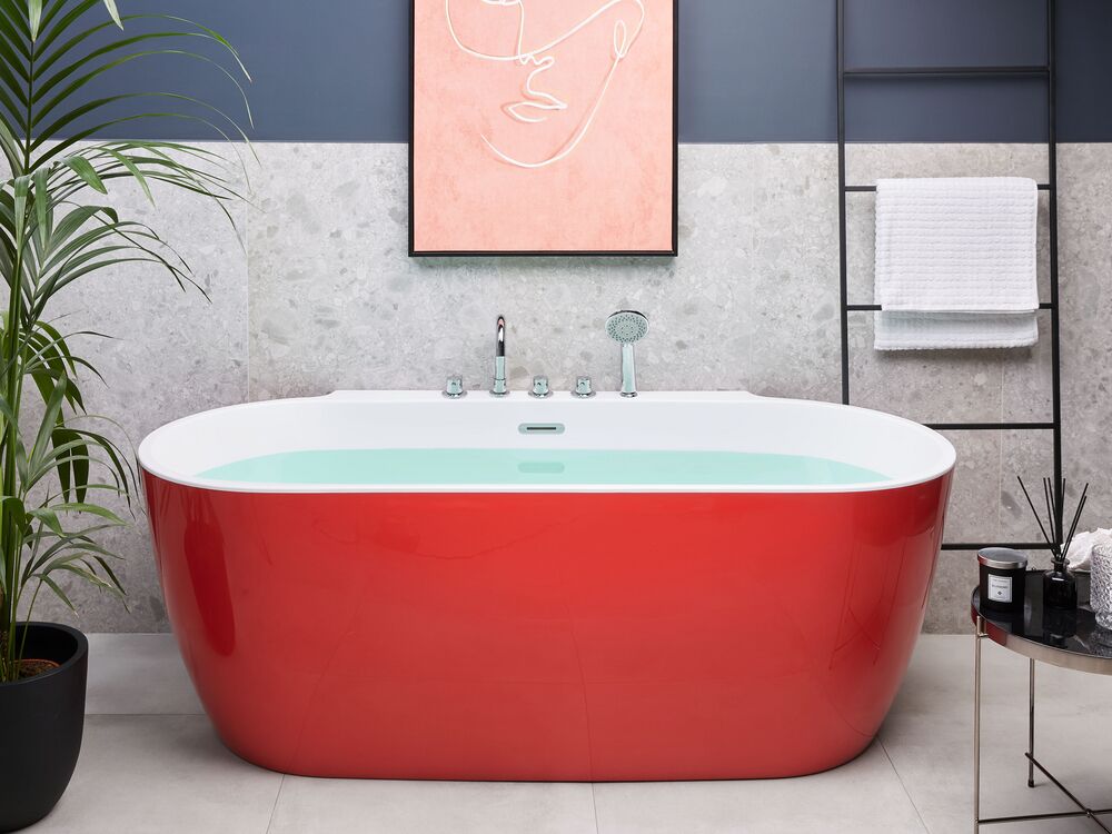 Vrijstaand bad ROTSO 170 x 80 cm Rood
