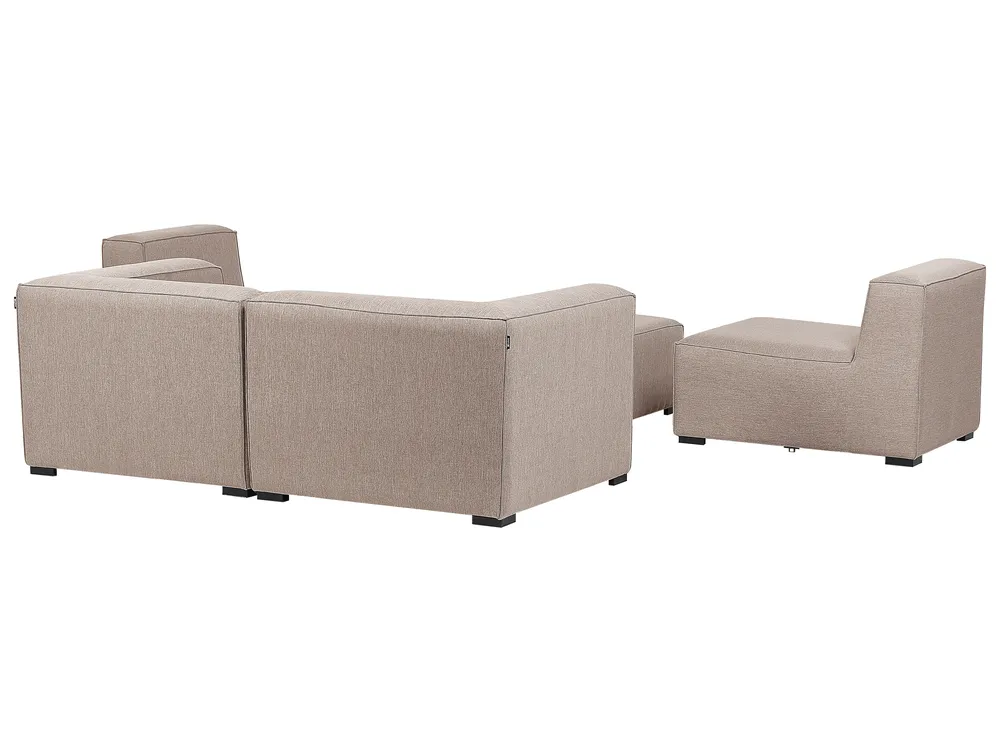 Gartensofa mit Ottomane 4-Sitzer AREZZO modular Beige_848101