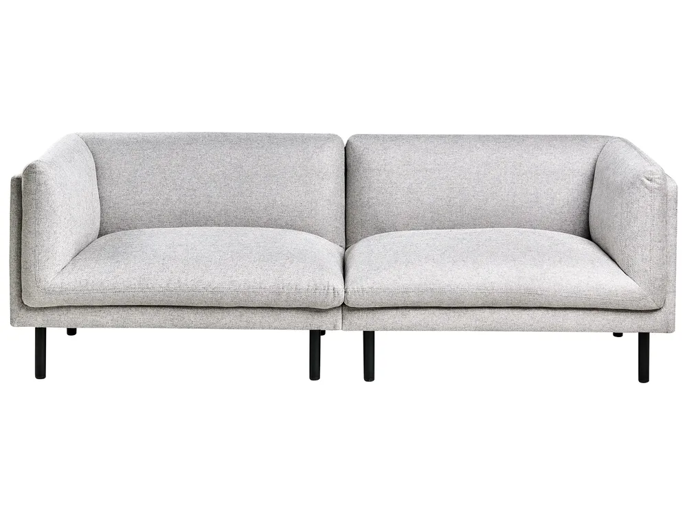 Sofa 3-Sitzer VORGOD Stoff Hellgrau