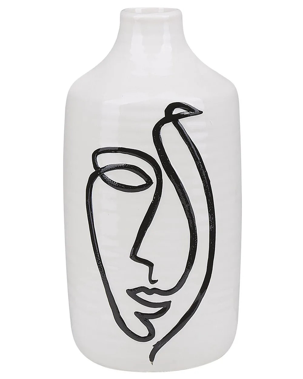 Blumenvase AENUS 22 cm Steinzeug Weiß