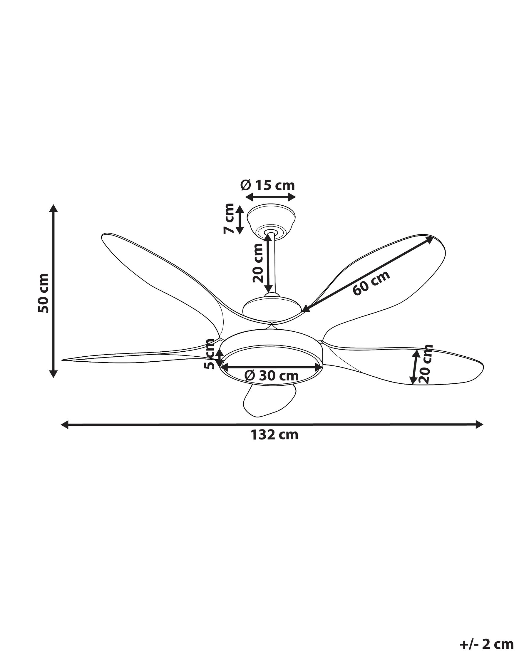 Deckenventilator mit Licht BARBET mit Fernbedienung LED Hellbraun_1032028