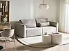 Sofa Bed 3 Seater VAXHOLM with Storage Fabric Grey