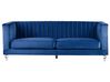 Sofa 3-Sitzer ARVIKA Samtstoff Marineblau