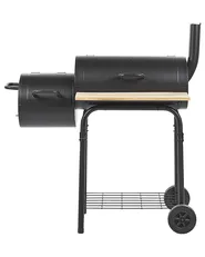 Charcoal BBQ Grill SATAH with Smoker Metal Black_822691
