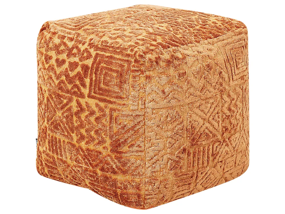 Pouf SANAWAN Viskose Goldbraun