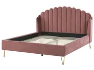 Bett mit Lattenrost Samtstoff AMBILLOU 160 x 200 cm Rosa_819214