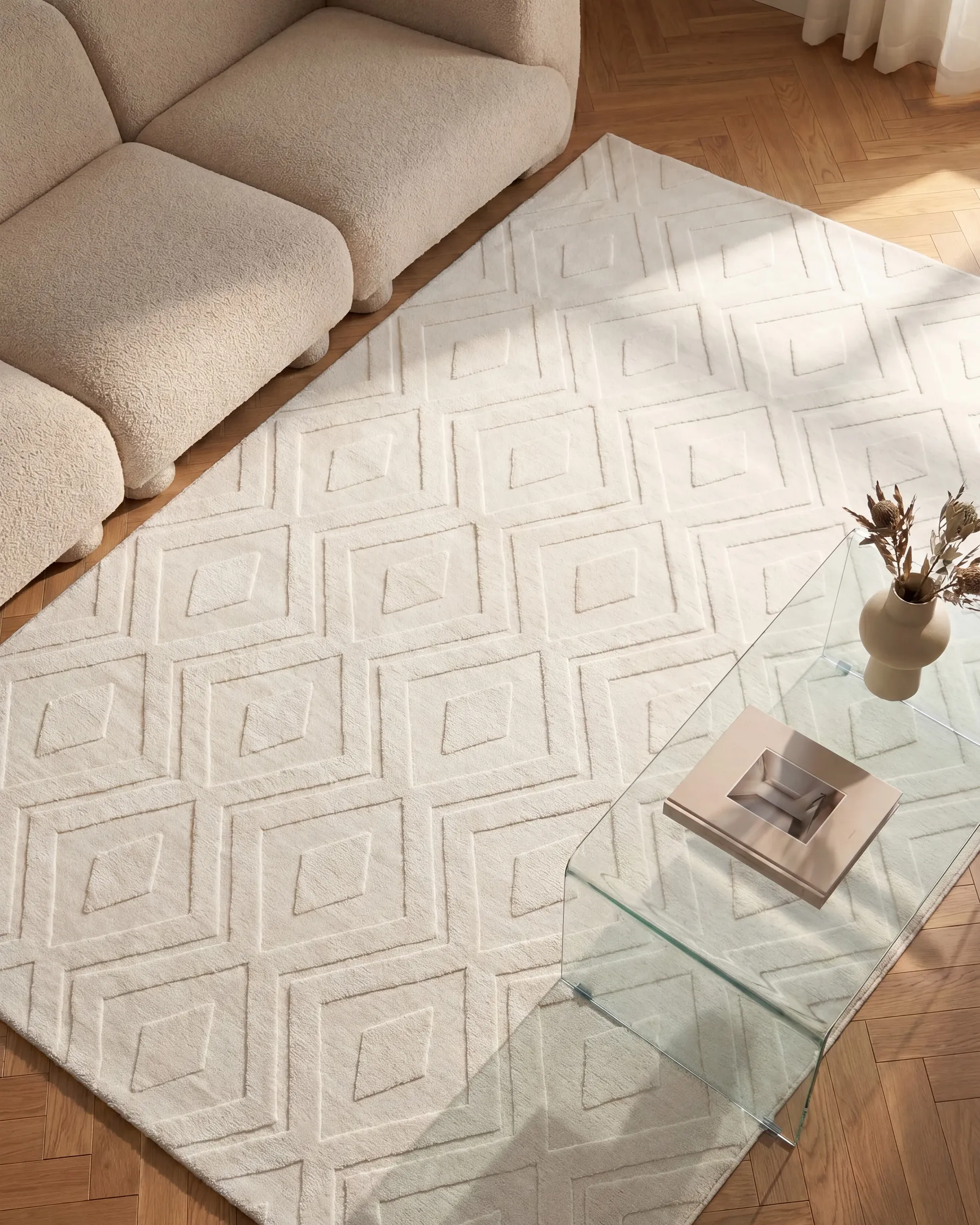 Rug KEVIREL Off-White 160 x 230 cm_1114763