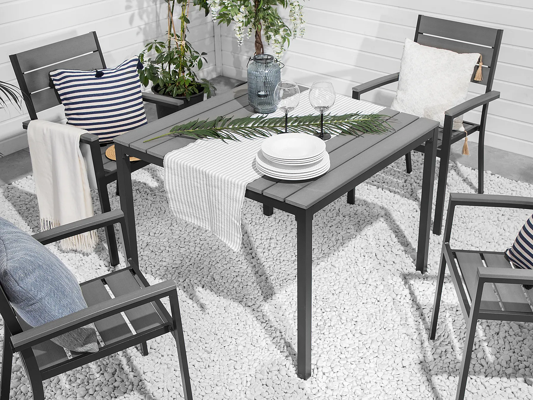 Gartentisch PRATO 95 cm 95 cm Grau_741541