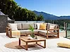 Garten Ecksofa mit Tisch 4-Sitzer TIMOR modular zertifiziertes Akazienholz Hellbraun linksseitig
