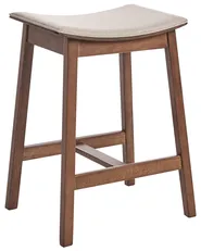 Set mit 2 Barhockern DIXON Holz Dunkelbraun / Beige_949292